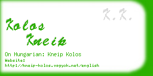 kolos kneip business card
